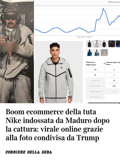 Interesse per Nike Tech dopo cattura di Maduro