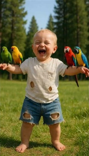Guardian Baby's Gentle Bond with the Birds 🐦#guardianbaby #animalrescue #animalstories