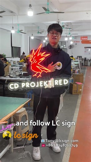 @justin.speak Huge thanks to @cdprojektred for teaming up with us on this custom neon sign. Want to create a neon sign that’s uniquely yours? Tap the link in our bio and bring your idea to life. #CDPROJEKTRED #Cyberpunk2077 #lcsign #lol #neonsign