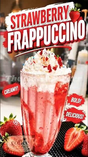 Strawberry Frappuccino Recipe | Creamy Refreshing & Delicious Summer Drink #Shorts