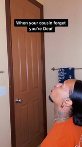 26K views · 500 reactions | Deaf people don’t hear yelling flashing the lights is how you get our attention. My cousin learned a quick Deaf lesson today  Learn ASL. It matters. 蘭 #reels #signlanguage #skits #funny | Shaheem | Facebook