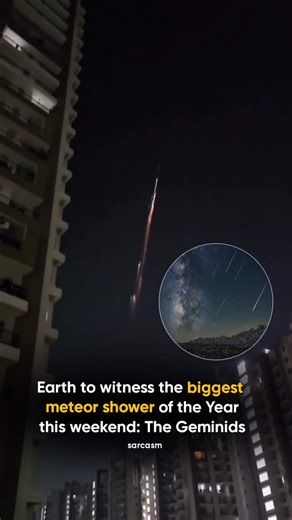 Sarcasm on Instagram: "☄️🌍 Geminids Meteor Shower dates: The Geminids are set to light up India’s skies this December, offering one of the year’s most reliable and spectacular meteor showers. Between December 13 and 15, observers in dark, clear locations can expect to see over 100 meteors per hour, with streaks bright enough to feel almost cinematic. Unlike many meteor showers that come from comets, the Geminids originate from the rocky asteroid 3200 Phaethon, giving them their chunky, brillian