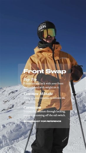 Stomp It Camps on Instagram: "The Front Swaps ⛷️ Front swaps are all about that heel plant and locked-in rotation from your feet. Send it clean, send it smooth—that’s how we do it! 🎿✨ Check out our sponsors: @atomicski @carv.ski @laax Want tricks like this? Join our Ski Camp in Laax, Switzerland 🇨🇭 and we’ll get you stomping every feature! Sign up now: http://stompitcamps.com #frontswap #learntoski #freeski #SkiCamp #skiing"