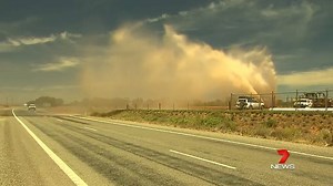 Passing traffic has had a free wash after construction crews ruptured a water main south of Port Pirie. Report in 7 News at 6pm. www.7plus.com.au/news #PortPirie #7News | 7NEWS Adelaide