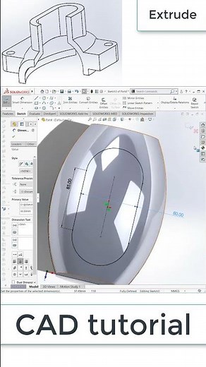 Solidworks basic quick tutorial: exercise 100#shorts
