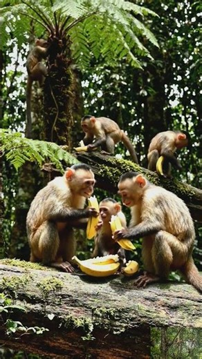 Crazy monkey jungle life 🐒🍌 | Jumping & playing everywhere #naturelovers #money