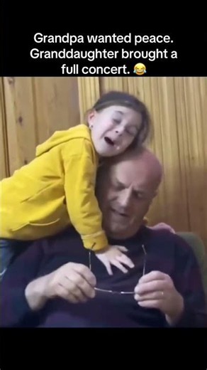 Grandpa wanted peace. Granddaughter brought a full concert. 😂