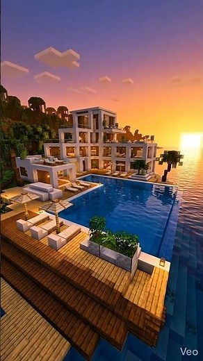 Building a Luxury Beach Resort in Minecraft! 🏝️✨ #Shorts