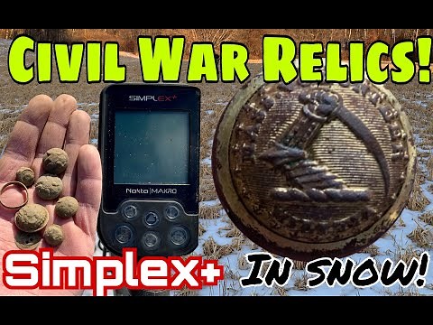 Simplex+ Field TEST EPIC Civil War Metal Detecting Relics, Review, Field Test in Snow! Coins CTX3030