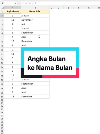 Ubah angka bulan jadi nama bulannya #excel #trick #tips #exceltricks #exceltips