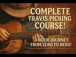 3 Hour Course on Travis Picking - Fingerpicking - Beginner to Advanced Finger Lickin' Cowboy Pickin'