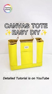ospring_sewing | [DIY] Canvas Totebag 💛 Tutorial is on YouTube ✨️NOW✨️ Please visit my channel 🎥 Thank you so much💝 🧵 Simple and Quick sewing ❤️ Youtube... | Instagram