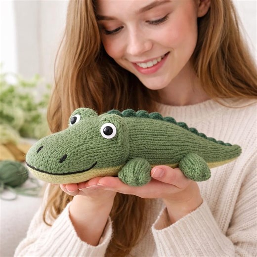 Knitted Crocodile Plush Pattern, Toy Knitting PDF, Animal Softie Tutorial - Etsy