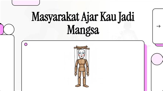 Dari kecil, kita diajar jadi “anak yang baik”. Jadi perempuan yang “manis”. Nanti besar, “ikut cakap suami”. Jangan “lawan”. Ini bukan nasihat — ini **pemprograman sosial** untuk jadikan kau mangsa yang mudah dikawal. • **Naratif Budaya: Kau Diajar Jadi “Anak Dara Sempurna”** → “Jadi ‘anak yang baik’.” → supaya kau patuh. → “Jadi perempuan yang ‘manis’.” → supaya kau senang dikawal. → “Nanti besar, ‘ikut cakap suami’.” → supaya kau tak soal kuasa. → “Jangan ‘lawan’.” → supaya kau tak cabar siste
