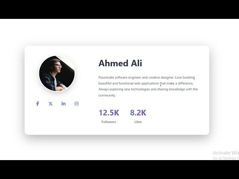 User Profile Design using HTML & CSS | Modern Profile Card