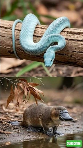 Blue python seizes platypus and owl delivers a realistic Giant white owl saves #animals#viral#shorts