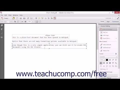 Editing Text - Adobe Acrobat XI Training Tutorial Course