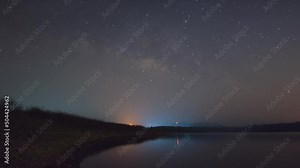 Milky Way Galaxy Time Lapse at Lampang Thailand, Universe galaxy milky way time lapse, dark milky way, galaxy view, star lines, time lapse night sky stars on sky background. 4K Resolution.