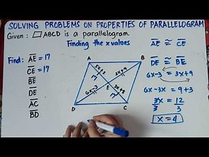 Diagonals of Parallelogram | Finding x values and Angles | Explain in Detailed |