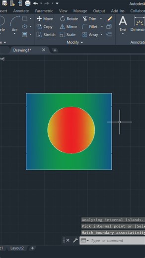how to fill colour in AutoCAD drawings | Gradient shortcut tips #autocad #cad #shortcutcommand