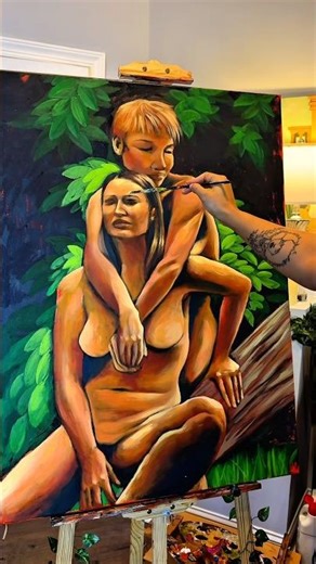 Painting with oil sticks to make myself happy ✨