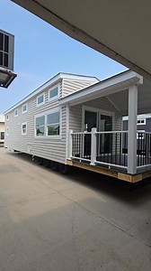 Our popular Kropf Lakeside 8104 with a twist ✨️ It is flipped! The hitch is on the bedroom end instead 🤯 What does mean you ask? Does your site have a lake or river view or beautiful scenery in the back?! It means that porch end can be backed into your site and hitch towards the road. Couldn't you just imagine having that porch to step onto to enjoy your view ☀️ | Lakeland RV Center