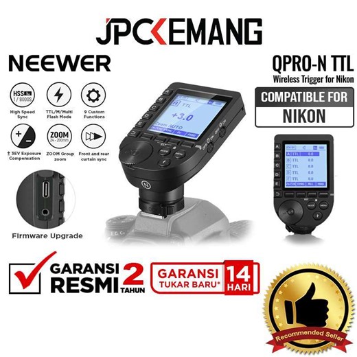 Promo Jpc Kemang Neewer Qpro-n Ttl Wireless Trigger For Nikon Neewer Qpron Ttl Flash Speedlite Trigger Garansi Resmi Diskon 14% Di Seller Jpc Kemang Flagship Store - Jakarta Photography Centre - Kota Jakarta Selatan | Blibli