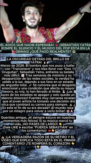 ¡SE RETIRA! La TRISTE NOTICIA de Sebastián Yatra que nadie puede creer 😭💔