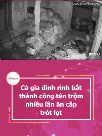 Cả gia đình rình bắt thành công tên trộm nhiều lần ăn cắp trót lọt #tiinnews