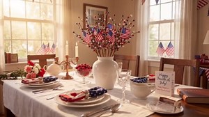 Cindeer 10 Pcs 4th of July Floral Picks Red White and Blue Centerpieces Decor Patriotic Artificial Berry Stem Craft Picks Independence Day Berry Stem Spray Fruit Floral Bunch for Home Table Office