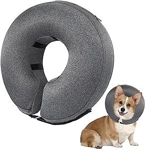 Inflatable Dog Cone Collar Alternative After Surgery - Soft Pet Recovery Collar & Cone for Large Medium Small Dogs to Stop Licking, Protective Dog Neck Donut Collar Does Not Block Vision E-Collar, S