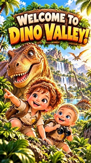 Welcome to Dino Valley! 🦖🌴 | Nia & Rio's Dinosaur Adventure #shorts #viral #kids #dinosaur #toddlers