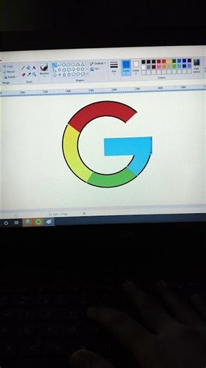 how to draw Google logo in MS paint computer laptop 💻