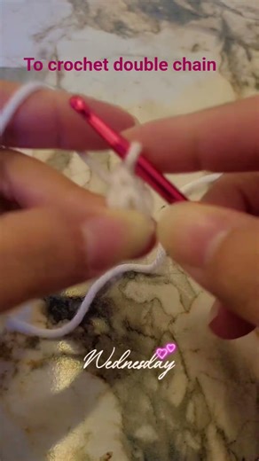 How to crochet double chain #crochet #stitch #handmade #satisfying #chain