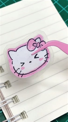 Diy hello kitty sticker #stepbystep #sticker #diysticker #hellokitty #sanrio #draw #papercraft
