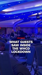 CNN correspondents Jake Tapper and Kaitlan Collins captured video inside the Washington Hilton ballroom moments after shots were reported at the White House Correspondents’ Dinner, as attendees ducked under tables and Secret Service rushed in. #CNN #News