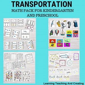 TRANSPORTATION MATH PACK FOR KINDERGARTEN AND PRESCHOOL