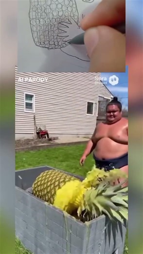 Pineapple vs Shredder - Drawing (AI Parody)