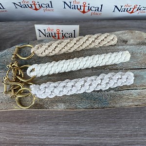 Rope Bell Pull W/ 2 Brass Shackles & Ring - Braided Knot Lanyard - Hand Tied Sailor Bellpull - White, off White, Natural - Etsy