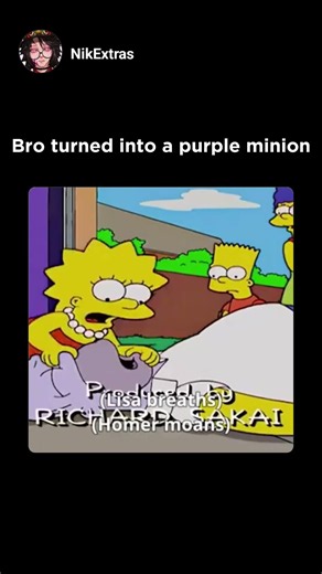 Homer turned into a purple minion