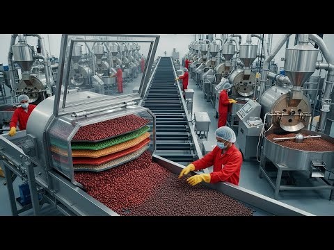 Inside the Coffee Processing Factory: From Raw Coffee Cherries to Roasted Beans (Full Process)