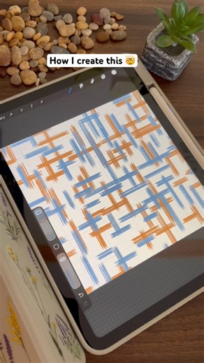 How I Create Ikkat-Inspired Digital Patterns in Procreate 🧵 #shorts