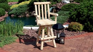 Sunnydaze Rustic Bar Stool - Light Brown, Fir Wood Construction, 4-Foot
