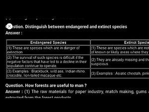 Distinguish between endangered and extinct species.