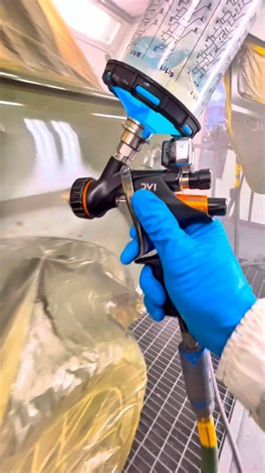 Amedeo on Instagram: "First coat of clear on this “sarge green” jeep wrangler. The gun I’m using is a Devilbiss dv1 with the C2 air cap and the 1.4 tip. Hands down…. There is no gun more capable of a show room finish than a dv1. #car #painting #satisfying #asmr #autobody #bodyshop #truck #fyp #refinish"