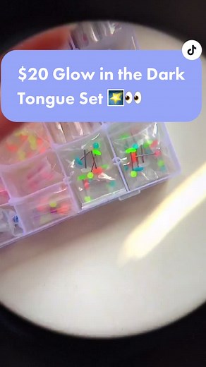 She glows too 🌠👀✨ #tonguepiercing #bodyjewelry #piercersoftiktok #shopsmall #piercer #fypthis #want #freeshipping