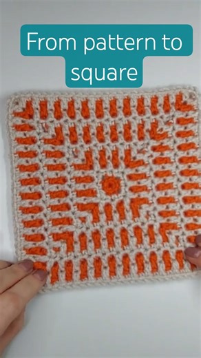 Turn Any Pattern Into a Square 🌿 #crochetshorts #crochet #mosaiccrochet