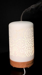 Earnest Living Aroma Diffuser für Ätherische Öle 100 ml - Weißer Keramik Raumduft Duftöl Diffuser - Elektrische Duftlampe, Luftbefeuchter, Nachttischlampe - 7 Lichtfarben, Timer, Abschaltautomatik