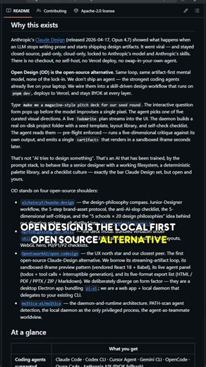 open-design: a local, open-source alternative to Anthropic's Claude Design