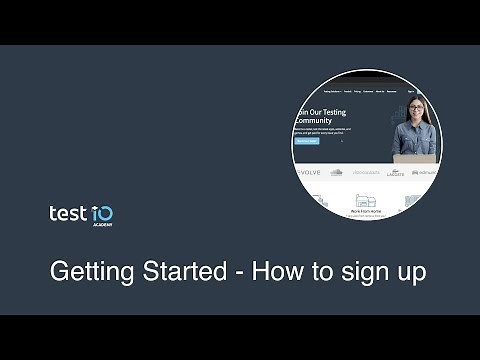 Getting Started - How to sign up as a tester at Test IO